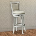 thumbnail image 6 of Benjara Nailhead Trim Round Leatherette Barstool with Flared Legs- White, 6 of 6