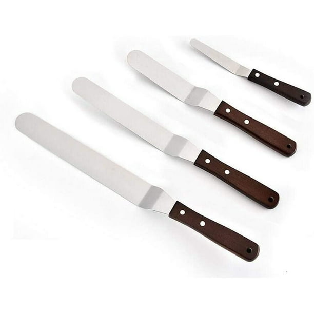 HTAIGUO Offset Cake Icing Spatula Set of 4 Professional Stainless