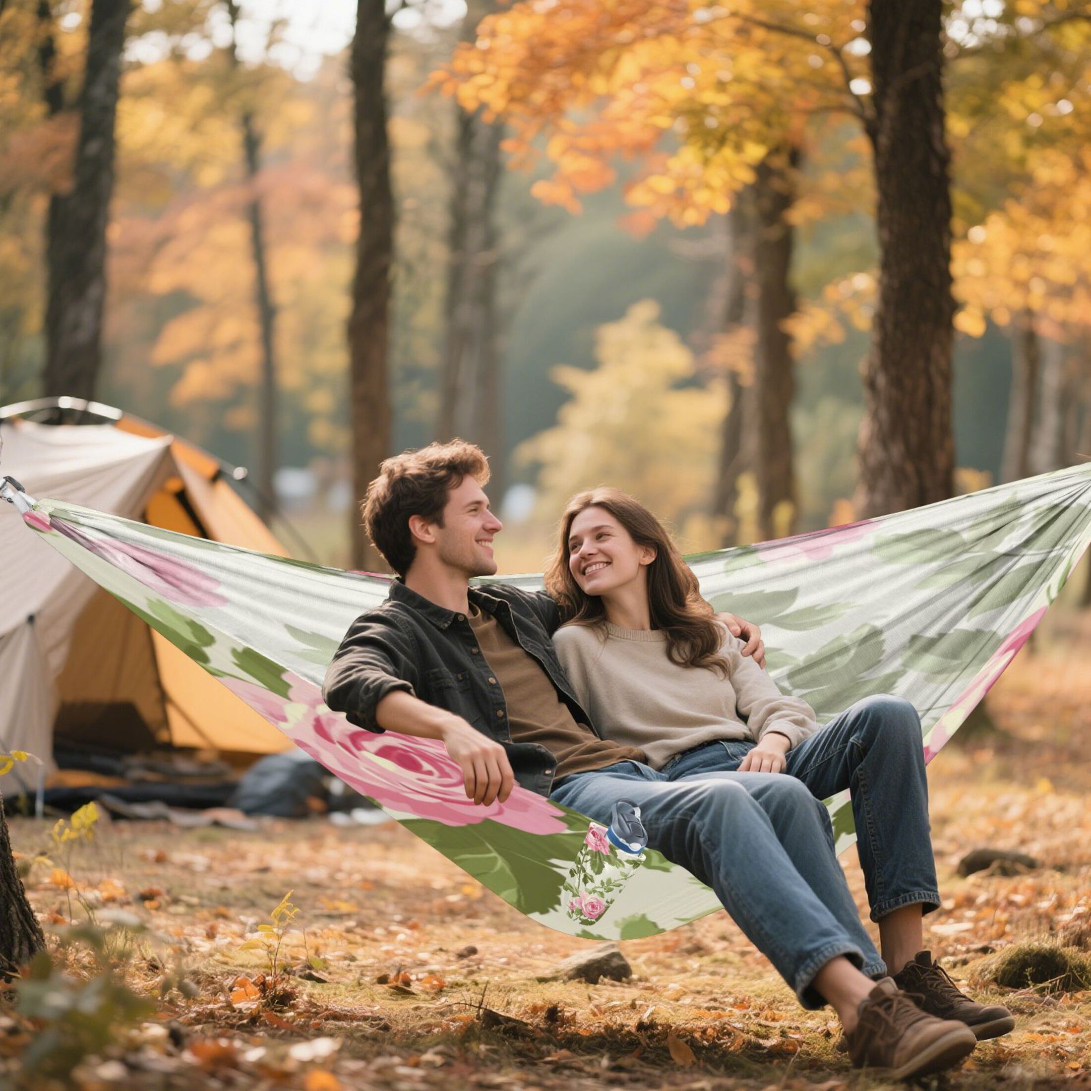 Hammock Camping Hammock Nylon Portable Hammock Travel Camping Hammock Pretty Pink Rose