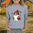 thumbnail image 2 of Mercatoo Casual 3/4 Sleeve T Shirts for Kids Girls Halloween 3D Printed Sweatshirt Cute 𝐂artoon Crewneck Pullover Fashion Tees, 2 of 4