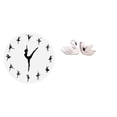 thumbnail image 1 of Reloj De Pared De Bailarina De Ballet Con Figuras De Cisne, Elegante Reloj Silencioso Para El Hogar, La Oficina, La Cocina, El Dormitorio, La Sala De Estar, Pieza De Arte Decorativa., 1 of 8