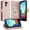 Rose Gold, variant on LG Stylo 6 Case, LG Stylo 6 Plus Case [Wrist Strap] Cute Girls Women Pu Leather Wallet Case with ID Slot & Kickstand Phone Case for LG Stylus 6/Stylus 6 Plus - Black