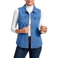 thumbnail image 3 of VBVC Women's Sleeveless Curved Hem Denim Vest , Button Down Jean Vest For Women, S-2XL, 3 of 9