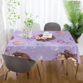 thumbnail image 6 of 60x60 Inch Tablecloth Polyester Square Tablecloth for Home Kitchen Dinner Decor Purple Adorable Mermaid, 6 of 9
