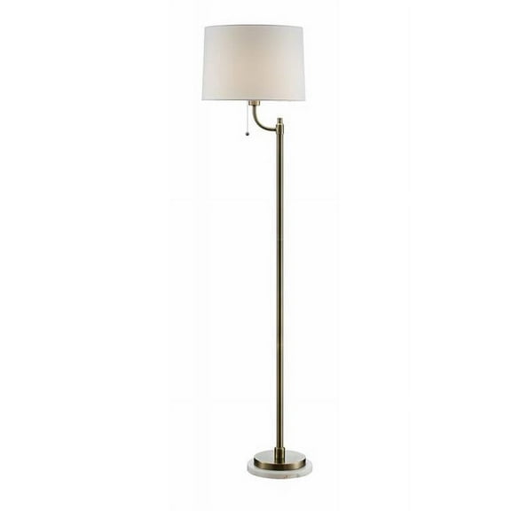 Nash Floor Lamp, Brass & White