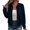 Navy, variant on Zip Up Bomber Jacket for Women Textured Knit Stand Collar Long Sleeve Oversized Fall Winter Casual Lightweight Coat Outerwear