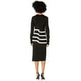 thumbnail image 5 of Nicole Miller Artelier BLACK/IVORY Tidal Pleat Mock Neck Dress, US Petite, 5 of 5