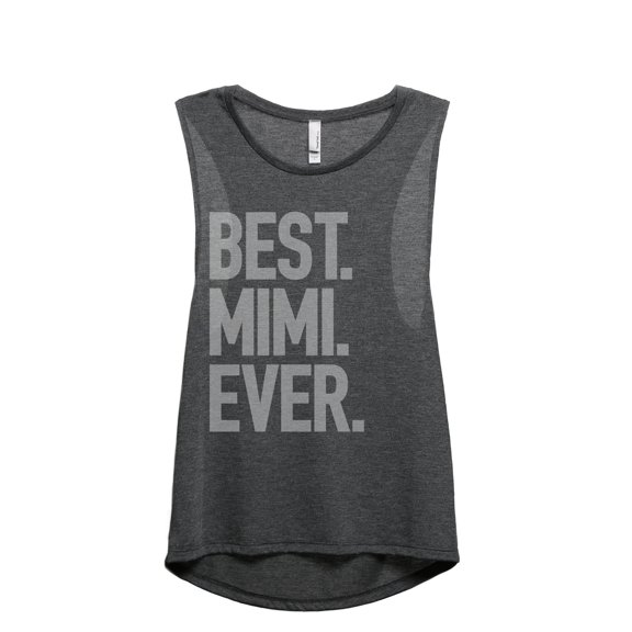 Best Mimi Ever Women's Fashion Sleeveless Muscle Workout Yoga Tank Top Charcoal Grey Large