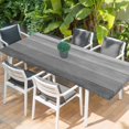 thumbnail image 2 of Grey Ombre Wooden Table Cloths for 8 Foot Rectangle Tables, Farmhouse Retro Gray Wood Gradient Patio Waterproof Elastic Fitted Tablecloths, Washable Rectangular Table Cover for Camping, 2 of 8
