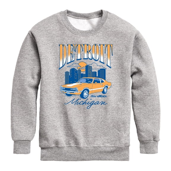 Ford - Ford Detroit Mi 1971 Maverick - Youth Boys Crew Fleece Sweatshirt