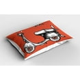 thumbnail image 2 of Ambesonne Retro Pillow Sham 2 Pack, Scooter Bicycle Sign, 36"x20", Red Black White, 2 of 3