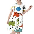 thumbnail image 1 of RXIRUCGD 2025 Vêtements d'Été pour Enfants 3-12 Ans Mode Imprimée Pyjama Rêveur Mi-Mollet Chemise de Nuit, 1 of 5