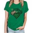 thumbnail image 1 of Camisetas de Manga Corta para las Mujeres de Moda Imprimir Cuello Redondo Camiseta, Mezcla de Poliéster Ligero para Primavera Verano Otoño, 1 of 8