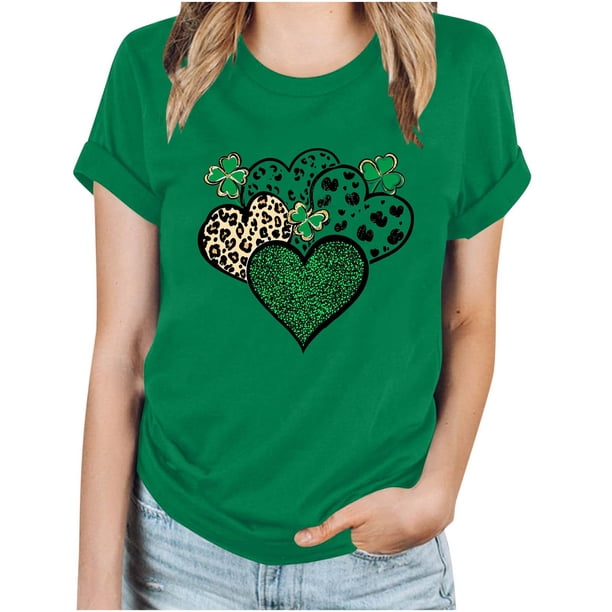 Camisetas de Manga Corta para las Mujeres de Moda Imprimir Cuello Redondo Camiseta, Mezcla de Poliéster Ligero para Primavera Verano Otoño