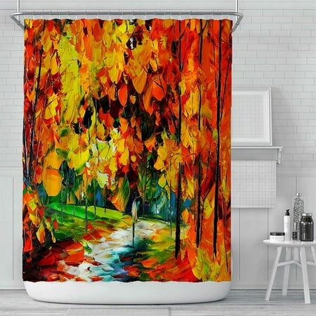 Oil Painting Shower Curtain Walking On, Oil Painting Shower Curtain