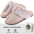 thumbnail image 5 of VANSARTO Women's Comfy Faux Fur Scuff Slippers Micro Suede Memory Foam Slip on Fuzzy Slide House Shoes Anti-Skid Sole, Beige, Size 11-12, 5 of 5