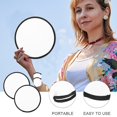 thumbnail image 3 of 2pcs Foldable Fan Summer Handheld Fan Round Folding Fan Blank Hand Fan Portable Fans, 3 of 3