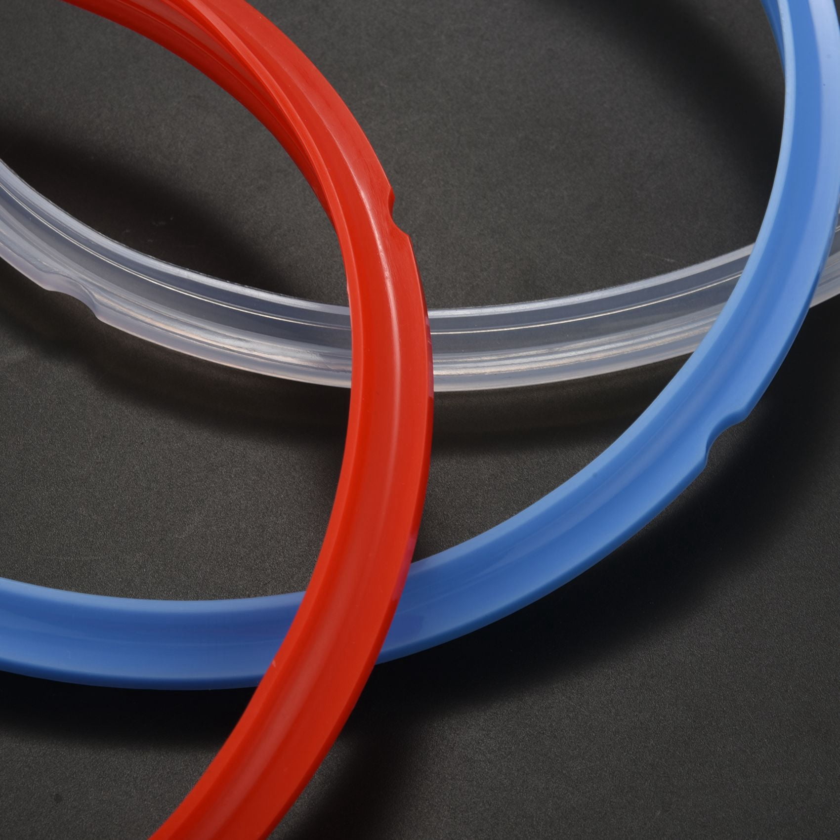 Silicone Sealing Ring for Pressure Cooker Pot Accessories, Fits 5 or 6 Quart Models, Red, Blue and White, Pack Of 9