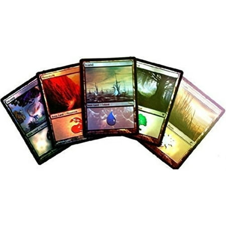 MTG Magic the Gathering 20 Assorted Foil Land (4 Forest, Island, Mountain, Plains,