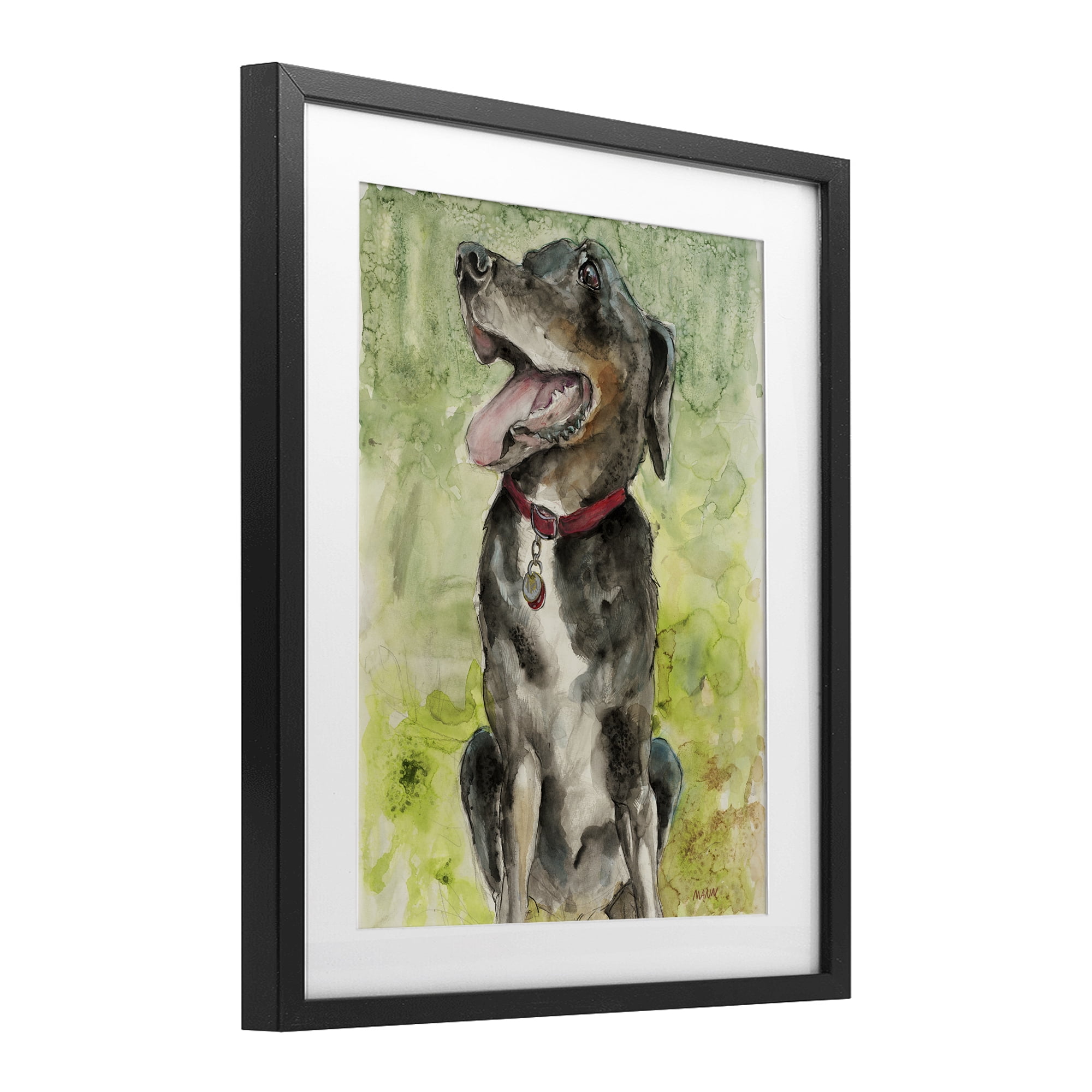 Stupell Industries A Dog's Happiness Black Framed Print Under Glass, design by Patti Mann
