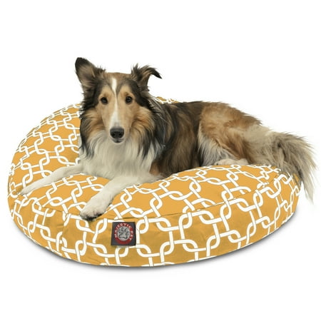 UPC: 0788995508281 | Majestic Pet | Links Round Pet Bed For Dogs  Removable Cover  Yellow  Medium