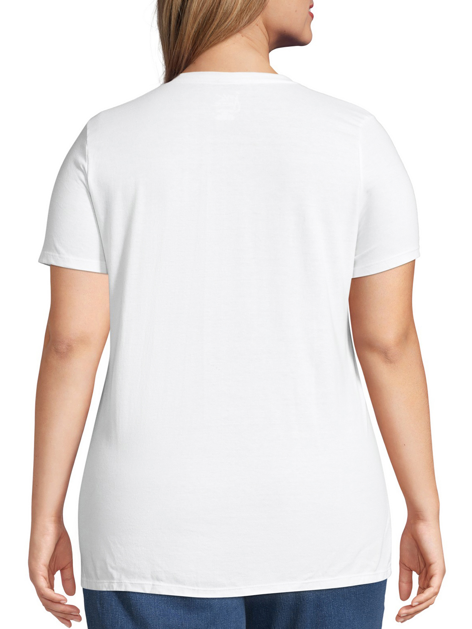 Just My Size Women's Plus Size Graphic Short Sleeve V-neck Tee - image 5 of 5