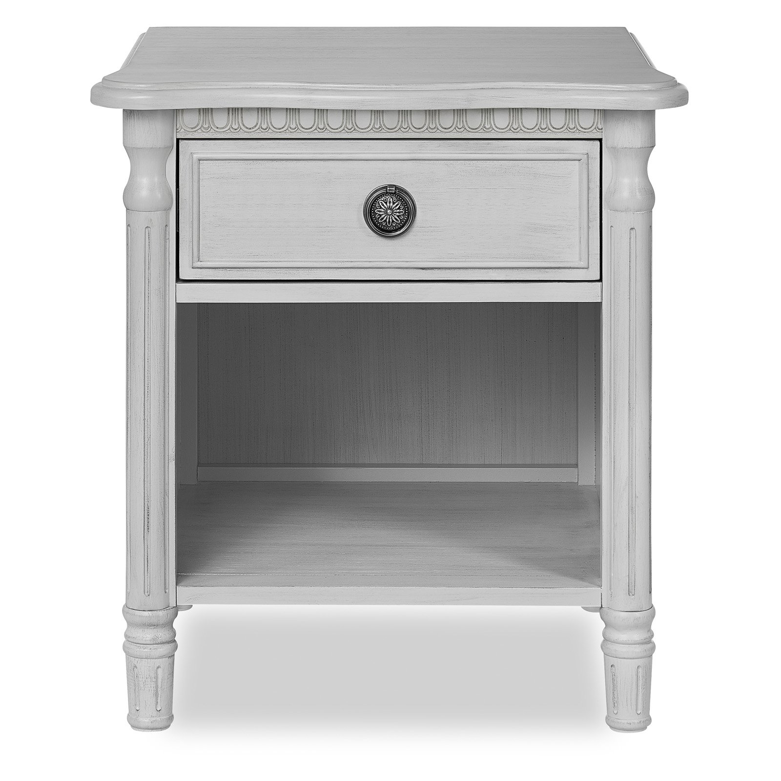 Evolur Julienne Night Stand, Antique Grey Mist