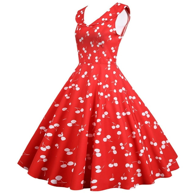 Pompotops Robe de Soirée Sans Manches pour Femmes Années 1950