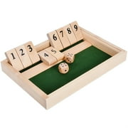 Mfigree Wooden Dice Game Shut The Door Shut The Box Game Fun Table Math Game for Adults & Kids Close The Box Game 9 Dice Game with 2+ Player Games Board Games