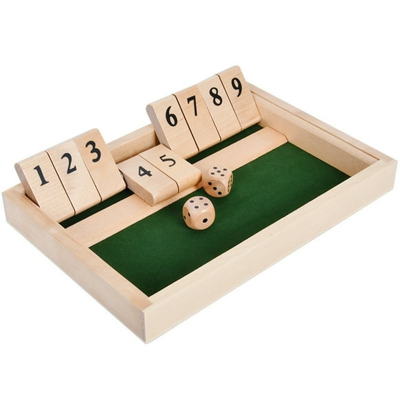 Wooden Dice Game Shut The Door Shut The Box Game Fun Table Math Game For Adults & Kids Close The Box Game 9 Dice Game With 2+ Player Games Board Games Ideal For Game Nigh Beads for Toddlers 2-4 Years