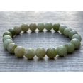 thumbnail image 2 of Chinese Jade Crystal Bead Bracelet 8mm, Genuine Chinese Jade Stretch Gemstone Bracelet, Healing Crystal Bracelet Bead Bracelet, Gift for Men & Women, 2 of 6