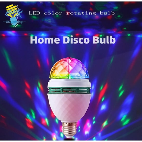 Stage Light Bulb Rotating LED Strobe Light Bulb Disco Party Light Bulb Multicolor in 7 Colors Mood Light Bulb for Christmas Birthday Party Wedding Club Lounge Dontodent