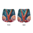 thumbnail image 3 of Rocae Romantic Flamingo Pair for Women's Athletic Shorts Workout Hiking Shorts Athletic Shorts for Running, Yoga, Gym, Sports-, 3 of 7