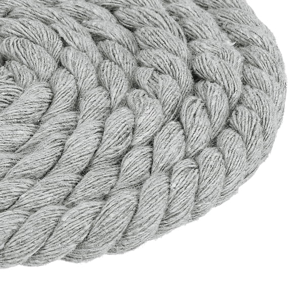 Uxcell Twisted Cotton Rope, 8mm x 11Yards Natural Cotton 3 Strand Twisted Macrame String Cotton Cord for Wall Hanging Plant Hangers DIY Craft Decorative Projects (Light Gray)