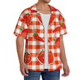 thumbnail image 2 of Balery Tomatoes And Chili Camisa Casual de Manga Corta con Botones para Hombre, Texturizada, Estilo Cubano, para Playa, Verano-Large, 2 of 5
