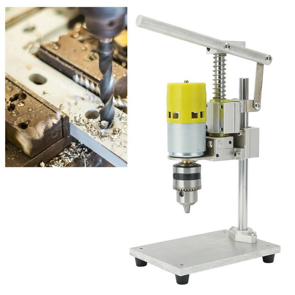 Benchtop Drill Press Aluminum Alloy Bench Drill Machine Household DIY Bench Drilling Machine 1.5x10mm Chuck AC 110-240V