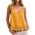 thumbnail image 2 of Delayuji Women's Lace Camisole Tops V Neck Spaghetti Strap Going Out Tops Summer Loungewear Camisole Babydoll Shirts, 2 of 6