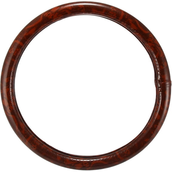 15 Inch Breathable Anti Slip Steering Wheel Grip Cover Universal for Car Sedan SUV, Wood Grain Brown