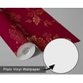 thumbnail image 6 of S4Sassy Vintage Floral Wallpaper - Burgundy Wall Covering, 25" x 360" Self-Adhesive Textured Vinyl Walls Paper, Wall Wrap, Easy DIY Walls Covering For Farmhouse Bedroom, Living Room, Cabinets, 6 of 9