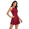 thumbnail image 4 of Uniexcosm One Piece Swimsuits for Women Tummy Control Swimdress Swimwear Bathing Suits Red S-XXL, 4 of 5