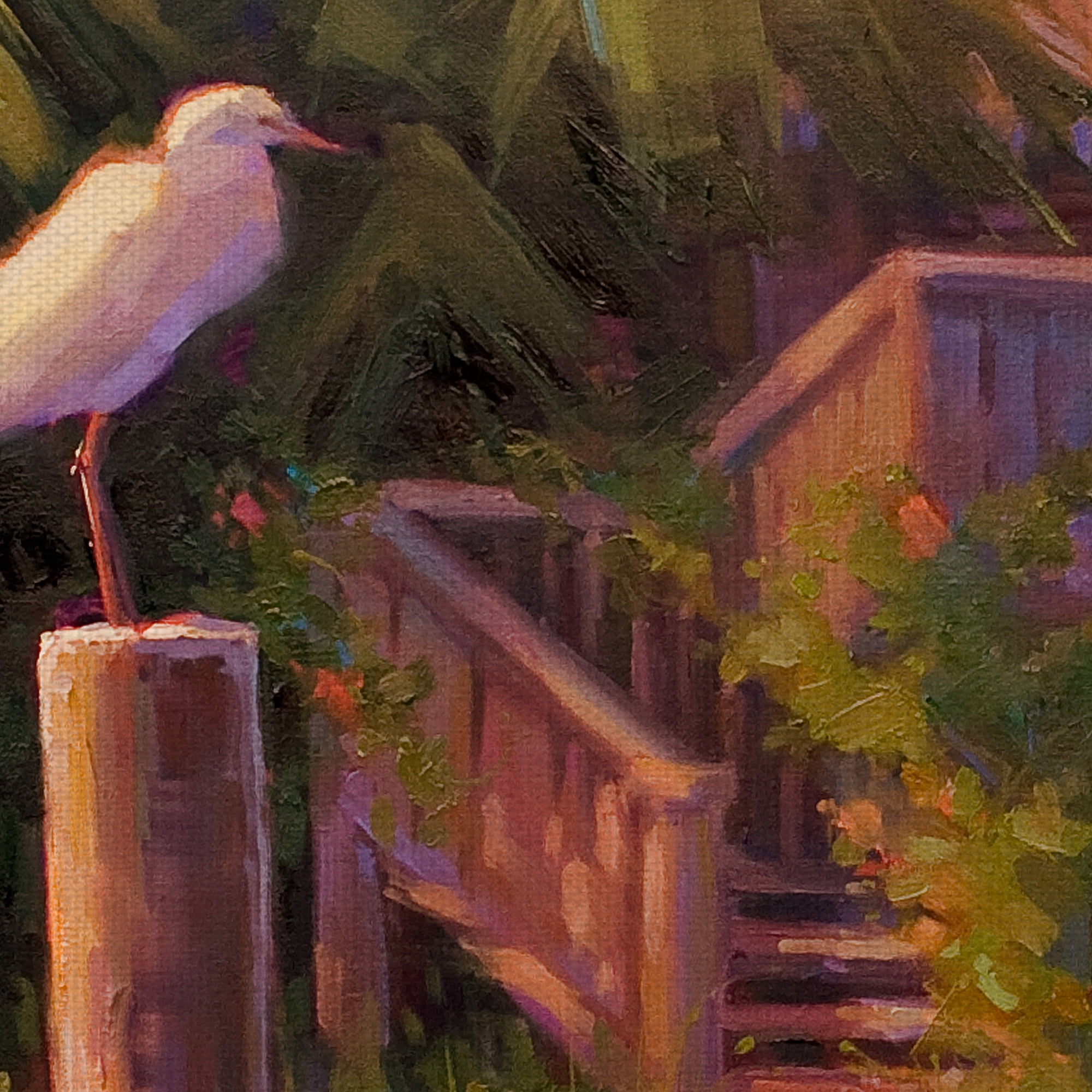 Masterpiece Art Gallery Tropical Bird Morning Lookout by Kathleen Denis Canvas Art Print 30" x 30"