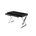 thumbnail image 4 of Pemberly Row Modern Wood Veneer & High Polished Steel Desk in Black, 4 of 5