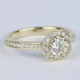 thumbnail image 2 of OM Jewels 14K Yellow Gold Plated Women 2.10Ct Round Cut Moissanite Halo Engagement Ring, 2 of 4