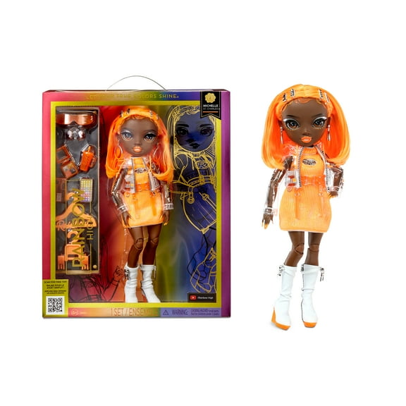 Rainbow High Michelle- Orange Fashion Doll. Fashionable Outfit & 10 Colorful Play Accessories. Great Gift for Kids 4-12 Years Old and Collectors.