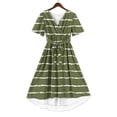 thumbnail image 6 of XUNKUSGA Summer Dresses for Women 2026 Fashion Wrap V Neck Short Sleeve Tie Waist High-Low Hem Sundresses for Women Soft Stretchy Women's Dresses,Green,L, 6 of 7