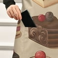 thumbnail image 5 of Yayeee Chief Kitchen Apron with Pockets for Cooking Water Resistant Unisex Adjustable Neck Strap, Brown Cakes, 5 of 7