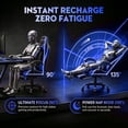 thumbnail image 4 of GTRACING Ergonomic GTWD-200 Gaming and Office Chair with Adjustable Pillows and Footrest, Blue, 4 of 12