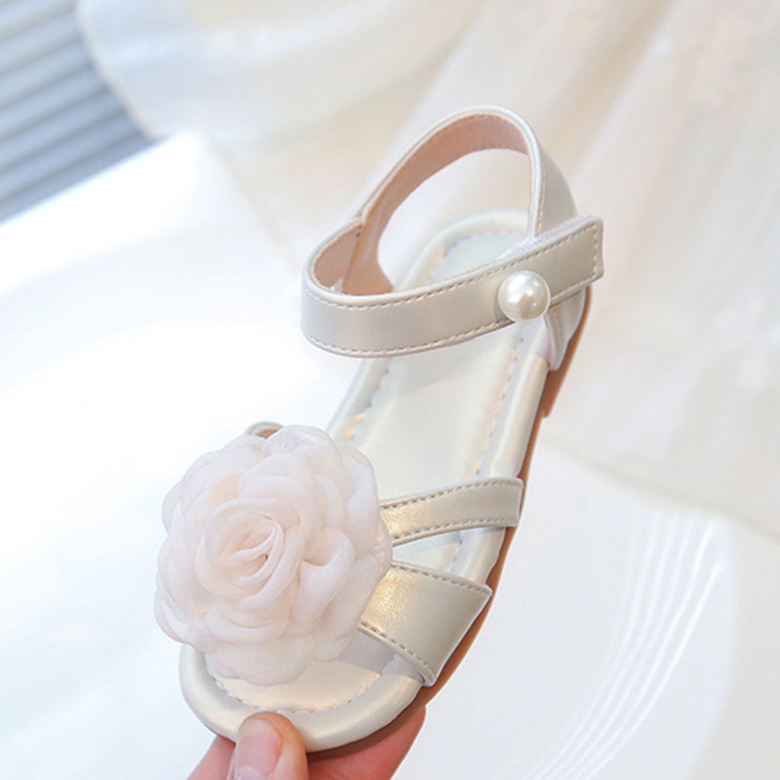 enyan Toddler Sandals Toddler Baby Girls Bow Open Toe Sandals Soft Sole Princess Shoes Sandals Summer Sandals Little Girls Sandals,Beige,Size 12.5