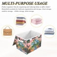 thumbnail image 6 of Yayeee Collapsible Cube Storage Bin with Lid Fabric Closet Decorative Basket with Handles, Blue Flowers, 6 of 7