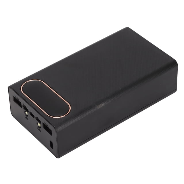 DIY Power Bank Case, Multi Usages Input Output Battery Charger Plug And Play Portable With 2 LED Lights For Mobile Phone Black,White